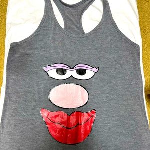Mrs. Potato Head gray tank. Rundisney or costume use. Old Navy active tank.